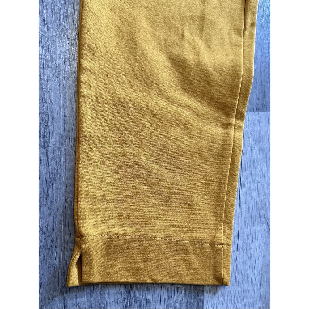Malu Yellow dress pants cropped women's Size Large L Slit - Picture 6 of 15